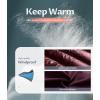 imageCREATMO US Womens Long Winter Faux Fur Coat Puffer Warm Jacket with Detachable HoodShine Wind Red