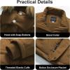 imageCREATMO US Mens Big and Tall Winter Coat Waterprpoof Long Puffer Jacket Thicken Parka with Removable Fur HoodedLight Brown