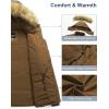 imageCREATMO US Mens Big and Tall Winter Coat Waterprpoof Long Puffer Jacket Thicken Parka with Removable Fur HoodedLight Brown