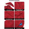 imageCREATMO US Mens Big and Tall Winter Puffer Jacket Waterproof Bubble Coat Puffy Ski Parka With HoodRed