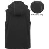 imageCREATMO US Mens Casual Lightweight Warm Thin Outerwear Vest Windbreaker Sleeveless Jacket With Removable HoodGrey