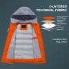 imageCREATMO US Mens Outdoor Winter Vest Outerwear Removable Hooded Padded Puffer Sleeveless VestOrange
