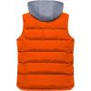 imageCREATMO US Mens Outdoor Winter Vest Outerwear Removable Hooded Padded Puffer Sleeveless VestOrange