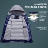 imageCREATMO US Mens Outdoor Winter Vest Outerwear Removable Hooded Padded Puffer Sleeveless VestShine Navy