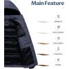imageCREATMO US Mens Puffer Jacket Waterproof Winter Parka jacket Warm Thicken Ski CoatLight Grey  Dark Grey
