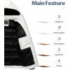 imageCREATMO US Mens Puffer Jacket Waterproof Winter Parka jacket Warm Thicken Ski CoatWhite