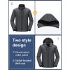 imageCREATMO US Mens Softshell Military Jacket With Removable Hood Fleece Lined and Water Repellent Outdoor Reflective CoatDark Grey Heather
