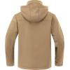 imageCREATMO US Mens Softshell Military Jacket With Removable Hood Fleece Lined and Water Repellent Outdoor Reflective CoatKhaki