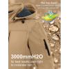imageCREATMO US Mens Softshell Military Jacket With Removable Hood Fleece Lined and Water Repellent Outdoor Reflective CoatKhaki