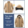 imageCREATMO US Mens Softshell Military Jacket With Removable Hood Fleece Lined and Water Repellent Outdoor Reflective CoatKhaki