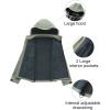 imageCREATMO US Mens Softshell Military Jacket With Removable Hood Fleece Lined and Water Repellent Outdoor Reflective CoatOlive