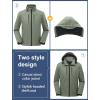 imageCREATMO US Mens Softshell Military Jacket With Removable Hood Fleece Lined and Water Repellent Outdoor Reflective CoatOlive