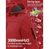 imageCREATMO US Mens Softshell Military Jacket With Removable Hood Fleece Lined and Water Repellent Outdoor Reflective CoatRed