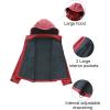 imageCREATMO US Mens Softshell Military Jacket With Removable Hood Fleece Lined and Water Repellent Outdoor Reflective CoatRed