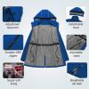 imageCREATMO US Womens Lightweight Waterproof Long Softshell Tactical Jacket Fleece Lined WindbreakerBlue
