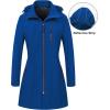 imageCREATMO US Womens Lightweight Waterproof Long Softshell Tactical Jacket Fleece Lined WindbreakerBlue