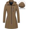imageCREATMO US Womens Lightweight Waterproof Long Softshell Tactical Jacket Fleece Lined WindbreakerBrown