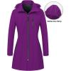 imageCREATMO US Womens Lightweight Waterproof Long Softshell Tactical Jacket Fleece Lined WindbreakerDark Purple