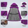 imageCREATMO US Womens Lightweight Waterproof Long Softshell Tactical Jacket Fleece Lined WindbreakerDark Purple