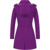 imageCREATMO US Womens Lightweight Waterproof Long Softshell Tactical Jacket Fleece Lined WindbreakerDark Purple