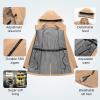 imageCREATMO US Womens Lightweight Waterproof Long Softshell Tactical Jacket Fleece Lined WindbreakerKhaki