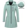 imageCREATMO US Womens Lightweight Waterproof Long Softshell Tactical Jacket Fleece Lined WindbreakerLight Green