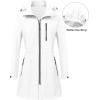 imageCREATMO US Womens Lightweight Waterproof Long Softshell Tactical Jacket Fleece Lined WindbreakerWhite