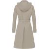 imageCREATMO US Womens Long Trench Coat DoubleBreasted Classic Lapel Overcoat Belted Slim Outerwear Coat with Detachable HoodApricot