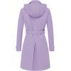 imageCREATMO US Womens Long Trench Coat DoubleBreasted Classic Lapel Overcoat Belted Slim Outerwear Coat with Detachable HoodLight Purple