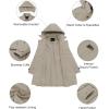 imageCREATMO US Womens Trench Coat DoubleBreasted Classic Lapel Overcoat Belted Slim Outerwear Coat with Detachable HoodApricot