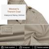 imageCREATMO US Womens Trench Coat DoubleBreasted Classic Lapel Overcoat Belted Slim Outerwear Coat with Detachable HoodApricot