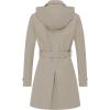 imageCREATMO US Womens Trench Coat DoubleBreasted Classic Lapel Overcoat Belted Slim Outerwear Coat with Detachable HoodApricot