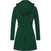 imageCREATMO US Womens Trench Coat DoubleBreasted Classic Lapel Overcoat Belted Slim Outerwear Coat with Detachable HoodDark Green