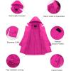 imageCREATMO US Womens Trench Coat DoubleBreasted Classic Lapel Overcoat Belted Slim Outerwear Coat with Detachable HoodRose Red