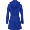 imageCREATMO US Womens Trench Coat DoubleBreasted Classic Lapel Overcoat Belted Slim Outerwear Coat with Detachable HoodRoyal Blue