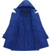 imageCREATMO US Womens Trench Coat DoubleBreasted Classic Lapel Overcoat Belted Slim Outerwear Coat with Detachable HoodRoyal Blue