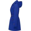 imageCREATMO US Womens Trench Coat DoubleBreasted Classic Lapel Overcoat Belted Slim Outerwear Coat with Detachable HoodRoyal Blue