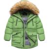 imageCREATMO US Boys Winter Parka Water Resistant Hooded Puffer Fleece Lined Jackets CoatsLight Green