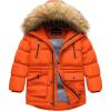 imageCREATMO US Boys Winter Parka Water Resistant Hooded Puffer Fleece Lined Jackets CoatsOrange