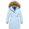 imageCREATMO US Girls Long Length Winter Coat Parka Water Resistant Puffer Jacket With Fleece LiningLight Blue