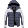 imageCREATMO US Mens Puffer Jacket Waterproof Winter Parka jacket Warm Thicken Ski CoatLight Grey  Dark Grey