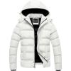 imageCREATMO US Mens Puffer Jacket Waterproof Winter Parka jacket Warm Thicken Ski CoatWhite
