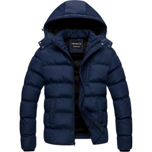 imageCREATMO US Mens Puffer Jacket Waterproof Winter Parka jacket Warm Thicken Ski CoatNavy