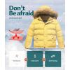 imageCREATMO US Boys Water Resistant Winter Coats Warm Fleece Lined Outwear Windbreaker Ski JacketGolden Yellow