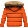 imageCREATMO US Boys Water Resistant Winter Coats Warm Fleece Lined Outwear Windbreaker Ski JacketOrange