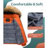 imageCREATMO US Boys Water Resistant Winter Coats Warm Fleece Lined Outwear Windbreaker Ski JacketOrange