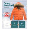 imageCREATMO US Boys Water Resistant Winter Coats Warm Fleece Lined Outwear Windbreaker Ski JacketOrange