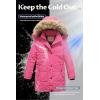 imageCREATMO US Girls Winter Fleece Lined Long Parka Puffer Coat Thicken Ski Jacket With Fur Trim HoodNeon Pink