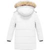 imageCREATMO US Girls Winter Fleece Lined Long Parka Puffer Coat Thicken Ski Jacket With Fur Trim HoodWhite