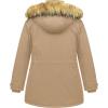 imageCREATMO US Womens Plus Size Winter Coat Waterproof Long Puffer Jacket Warm Military Thicken Parka with Fur HoodKhaki